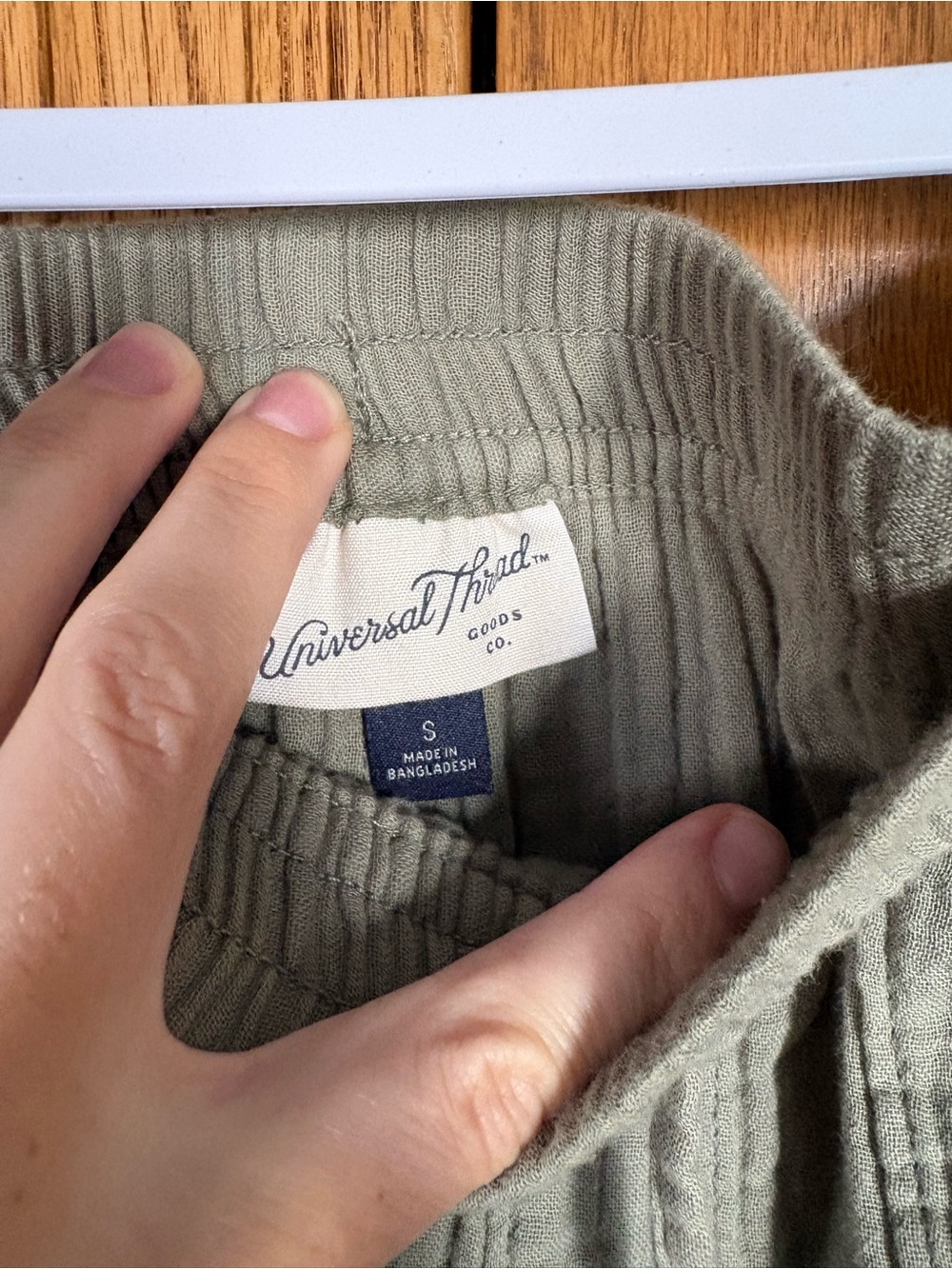 100% Cotton Universal Thread Olive Wide-Leg Drawstring Pants - Picture 2 of 7
